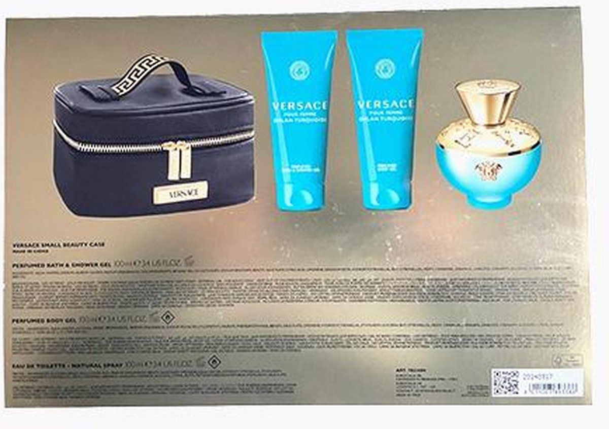 Goedkoopste Versace Femme Dylan Turquoise Gift Set EDT 100ML SG 100ML BG 100ML small Beauty Case