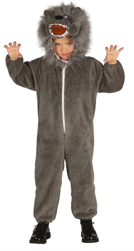 Fiestas Guirca Costume De Loup Bébé - Cagoule, Queue Et Combinaison Gris - Idéal Carnaval Et Halloween