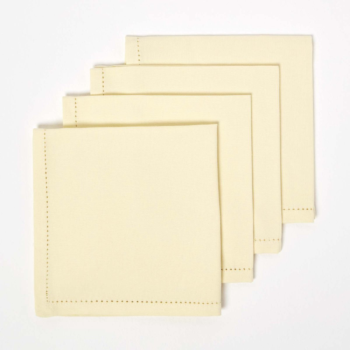 Homescapes katoenen servetten, set van 4, crème