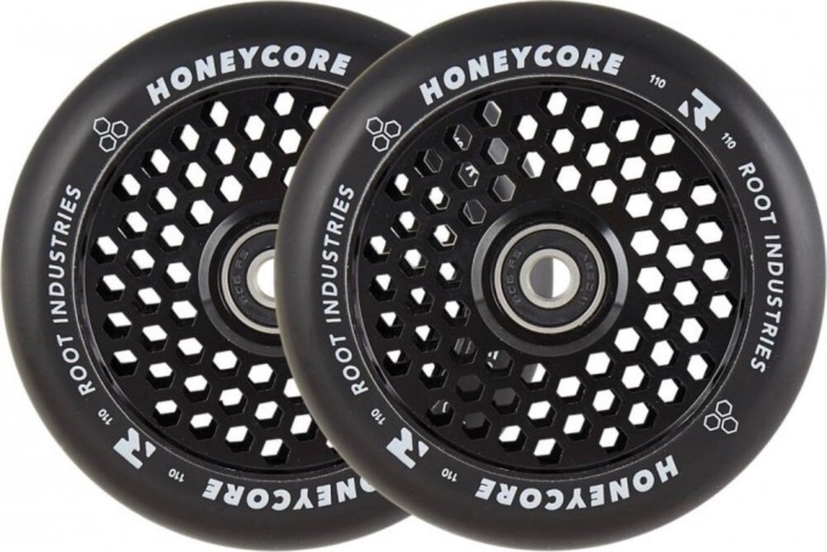 Root Honeycore Stuntstep Wielen 110mm - Zwart - afbeelding 2