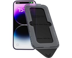 DINelek - HD Clear - Tempered Glass - iPhone 14 Pro - Scherm Beschermer - Privacy Screen - Volledige Dekking - Screen Protector - Anti-finger Print - Stofvrij Installatie - Full Cover
