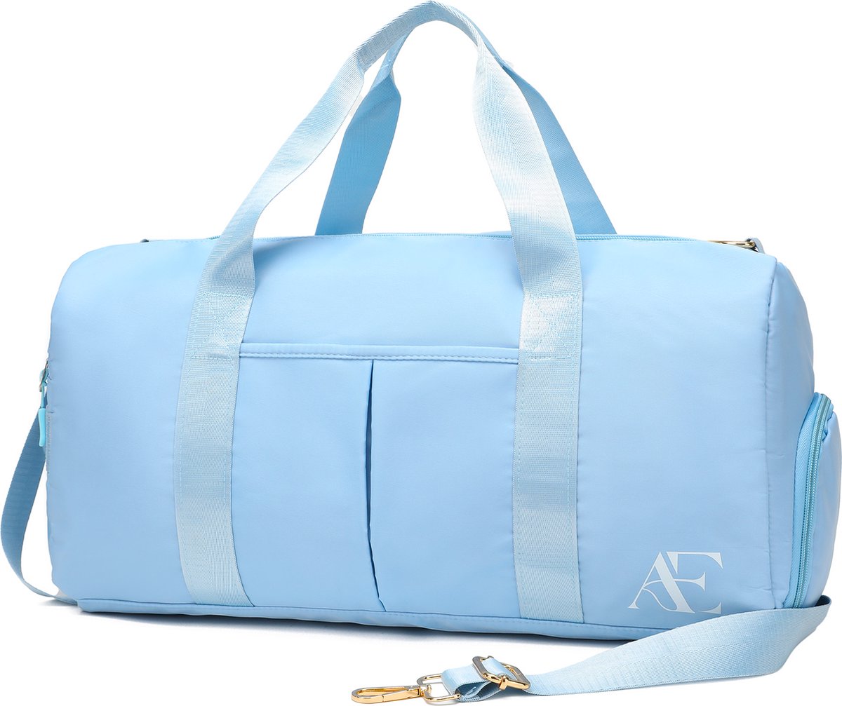 Aramae® - Sporttas Dames - Fitness Tas - Gymtas - Weekendtas Dames - Sport Tas - Lichtblauw