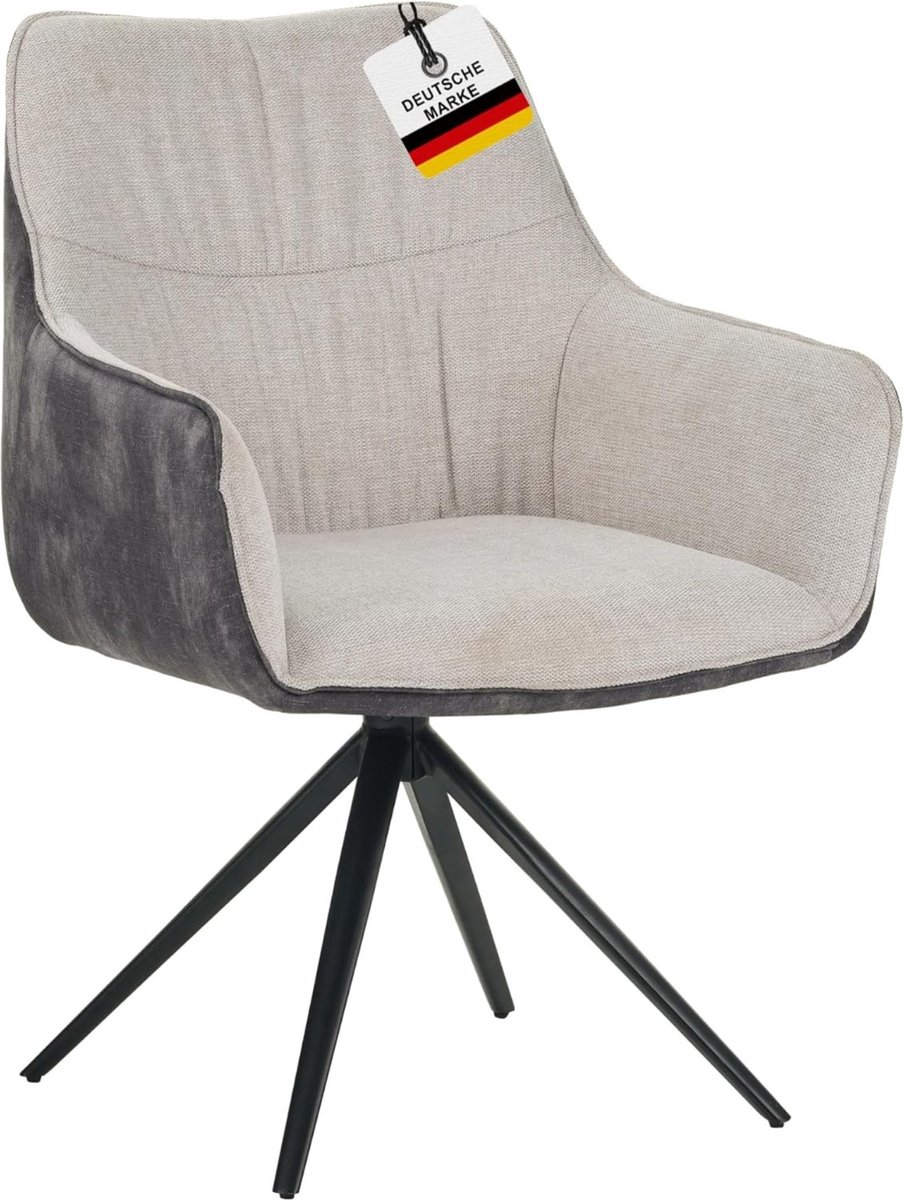 Albatros International Albatros draaistoel PULA, moderne draaistoelen voor de eetkamer, keuken, vergaderzaal of ka1ntoor, keukenstoelen, eetkamerstoelen met draaifunctie en dikke bekleding, stof, Beige