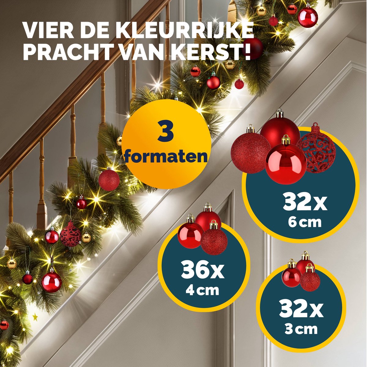 Casaria Kerstballen 100 Stuks - Mat Glanzend - Ø 3 6 cm Rood – foto 8
