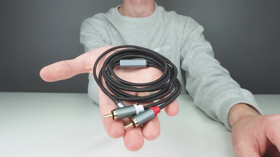 AdroitGoods Aux naar Tulp - Jack naar Tulp - Jack 3.5mm naar Tulp Kabel - RCA Kabel - 5 Meter - Grijs
