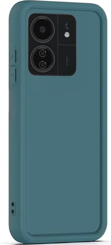 Coque de téléphone bleu sarcelle avec un module double caméra.