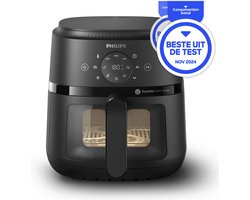 foto van Philips 2000 series Airfryer - NA220/00 - Kookvenster - 4.2L - Tot 4 Personen - Zwart