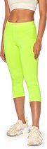 Bellivalini Dames Leggings - Neonbroek - Sport - Capri - Joggingbroek - Sporbroek - Yogabroek - BLV-BLV50-300-LE - Neon Geel - XL