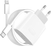 Lader 20W Originele Super Snellader - Geschikt voor iPhone en iPad - Inclusief 1 Meter Oplaadkabel - Compatibel met 14/13/12/11/Xr/Xs/Xs Max/8/8 Plus/Pro - Compacte USB-C Oplader