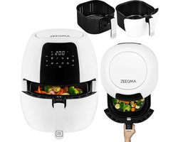 Zeegma KNAPPER GRAND Airfryer XXL - Heteluchtfriteuse 1800 W met 9 Kookprogramma’s, 6L Mand, 7,7L Kom, Temperatuurbereik van 60-200°C, Vaatwasmachinebestendig, Snelle Opwarming en Vetvrije Bereiding van Maaltijden voor het Hele Gezin