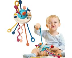 foto van Montessori Speelgoed -ufovormige Speelgoed - Sensorsiche Trekkoord - Voor Fijne Motoriek - Voor Baby's
