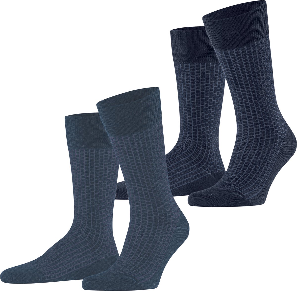 Esprit Illusional Grid 2-Pack gedessineerd katoen multipack sokken heren veelkleurig - maat 39-42