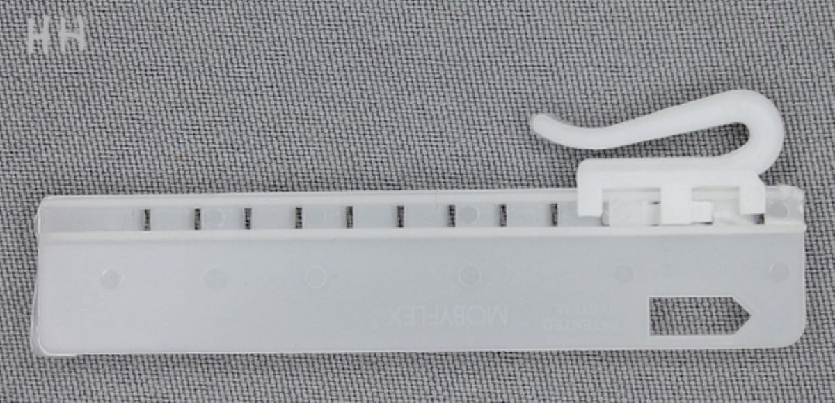 Mobyflex by Antex - innaaibare gordijnhaken - 10 stuks innaai haken voor gordijnen - gordijnhaak innaaibaar - 7,5cm - tranparant plastic wit
