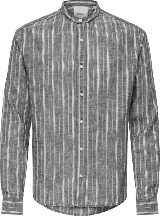 ONLY&SONS - ONSSEPPO MAO STRIP LINEN BLEND LS SHIRT - Heren - Overhemden