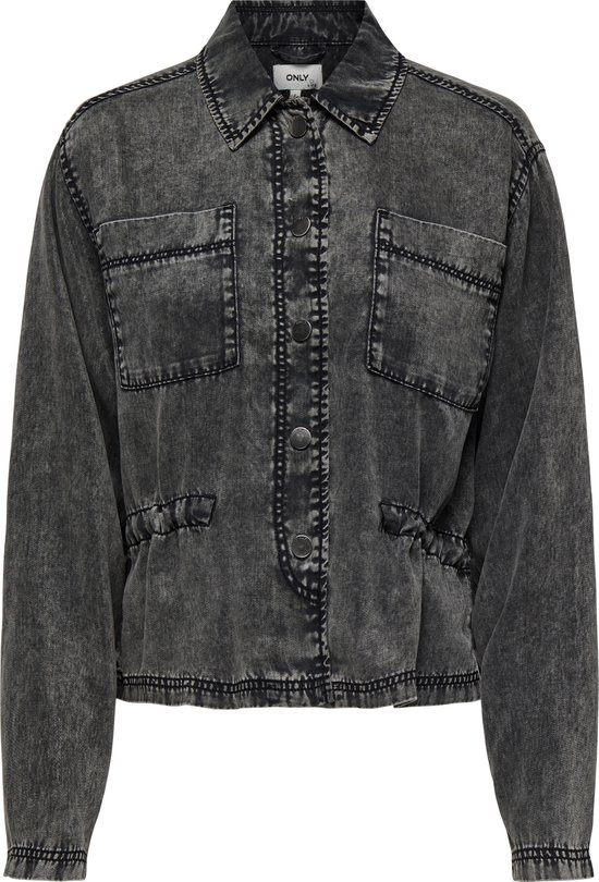 ONLY ONLKENYA LIFE ACID WASH JACKET CC OTW Dames Jas - Black Acid Wash