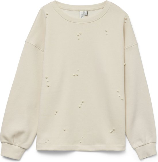 Vero Moda Trui Vmfatilda L/s Sweatshirt Jrs Btq 10333582 Birch/perles Dames Maat - S