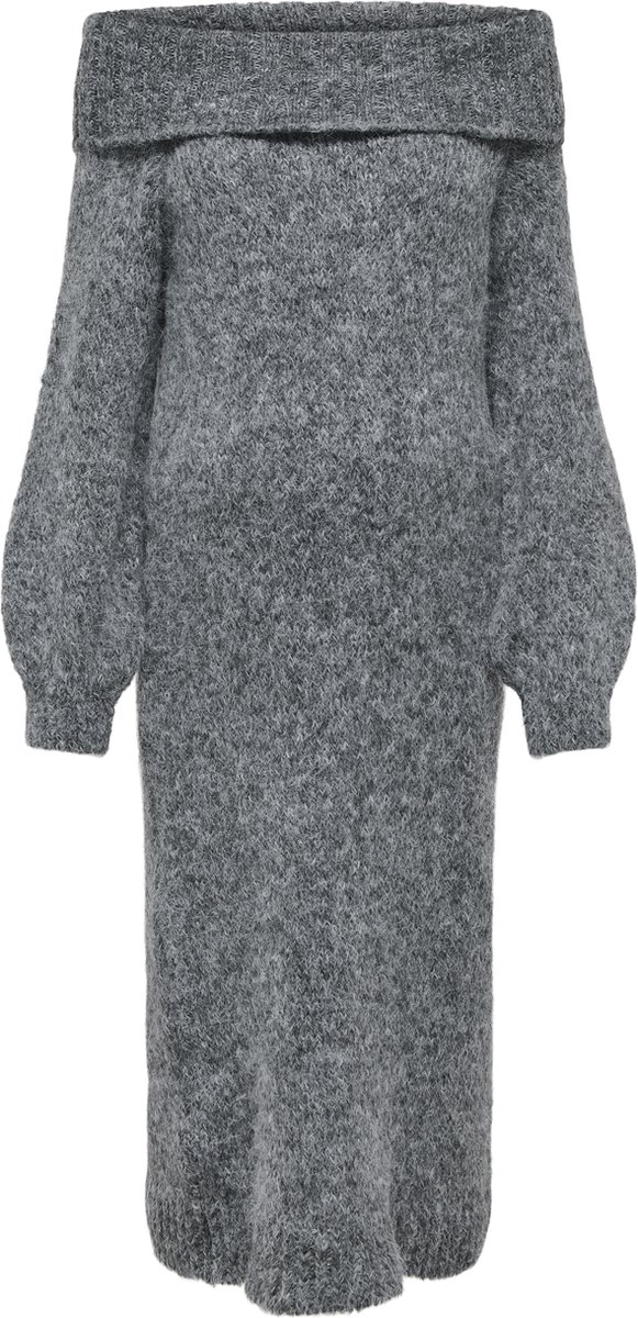 Only MATERNITY Gebreide jurk OLMMARIE Midi-jurk Medium Grey Melange