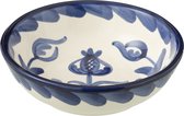 J-Line kom Granada Low - keramiek - wit/blauw - small