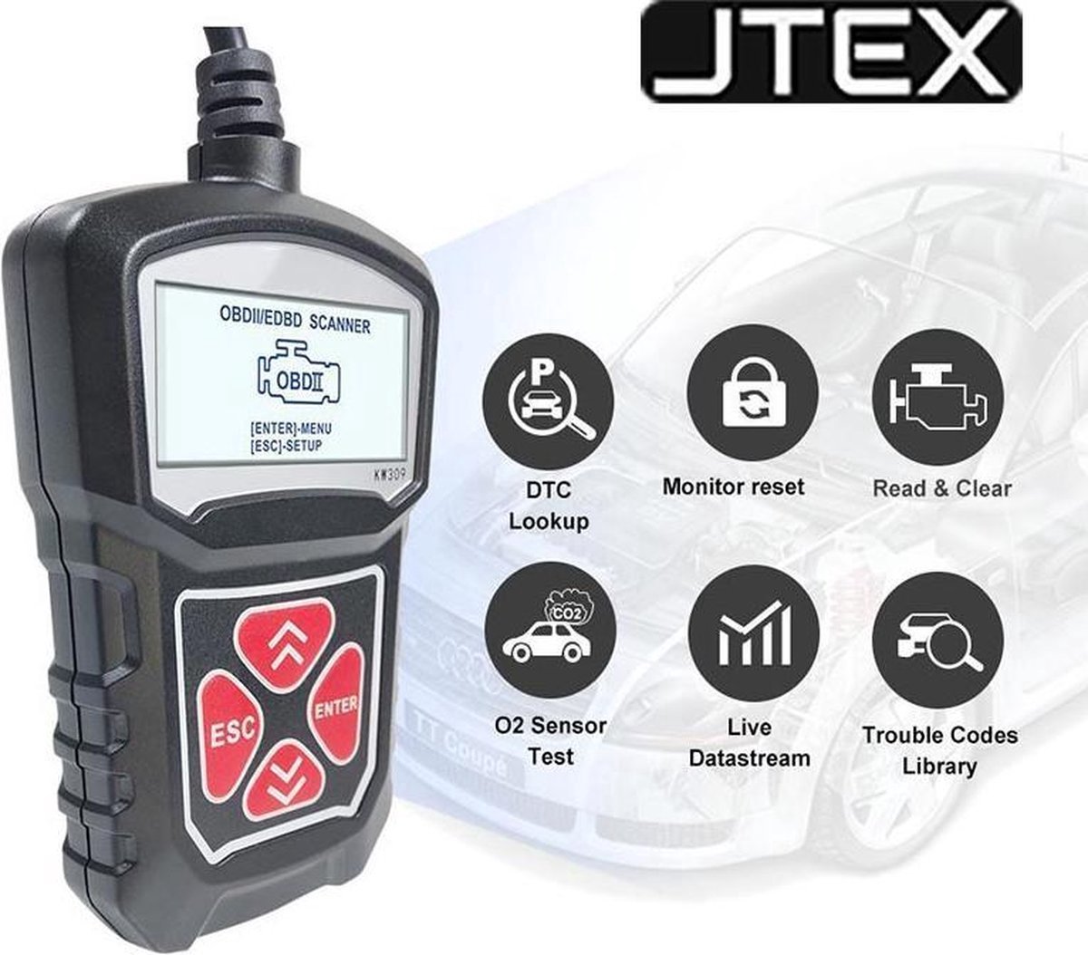 Autodiagnose foutcode reset motorstoring OBD2 storing auto uitlezen scanner tool diagnose wissen Alfa Audi BMW Citroën Fiat Ford Honda Hyundai Kia Mazda Mercedes-Benz MINI Nissan Opel SEAT Skoda Subaru Suzuki Toyota Volkswagen Volvo thumbnail 2
