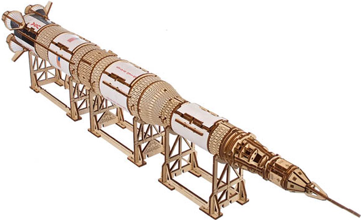UGEARS 3D Modelbouw - Nasa Saturn V - Mechanisch Bouwpakket Hout - Educatief Speelgoed — afbeelding 2