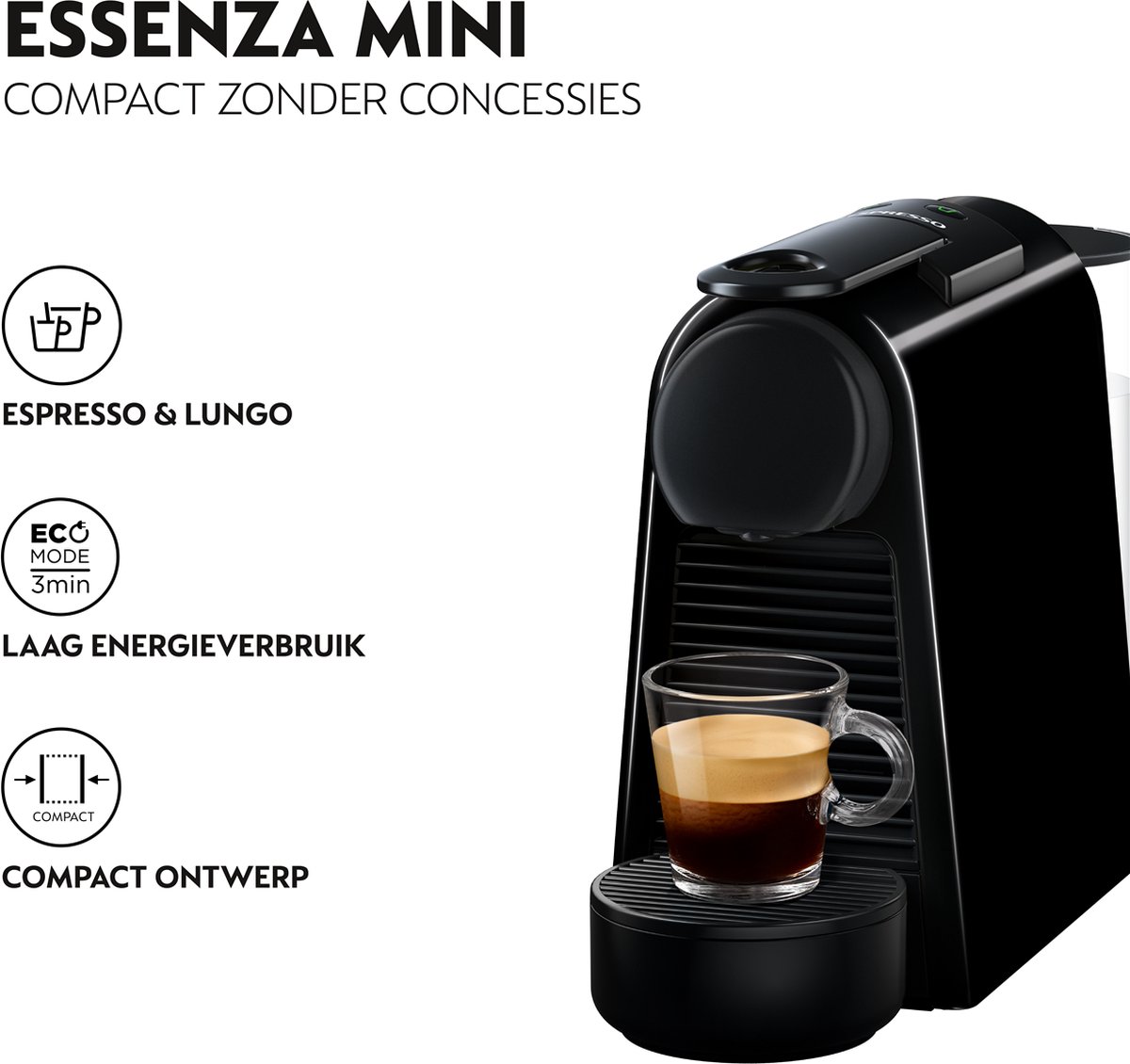 De'Longhi Nespresso Essenza Mini EN85.B - Koffiecupmachine - Zwart thumbnail 4