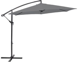 Brixy Zweefparasol - 300CM - Incl. Kruisvoet - Waterdicht - Verstelbare Hoogte - Antraciet