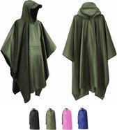 Poncho met Opbergtas - Regenponcho Waterdicht - Fietsponcho Sneldrogend - Winddicht - Unisex - Dames & Heren - One size - Bosgroen