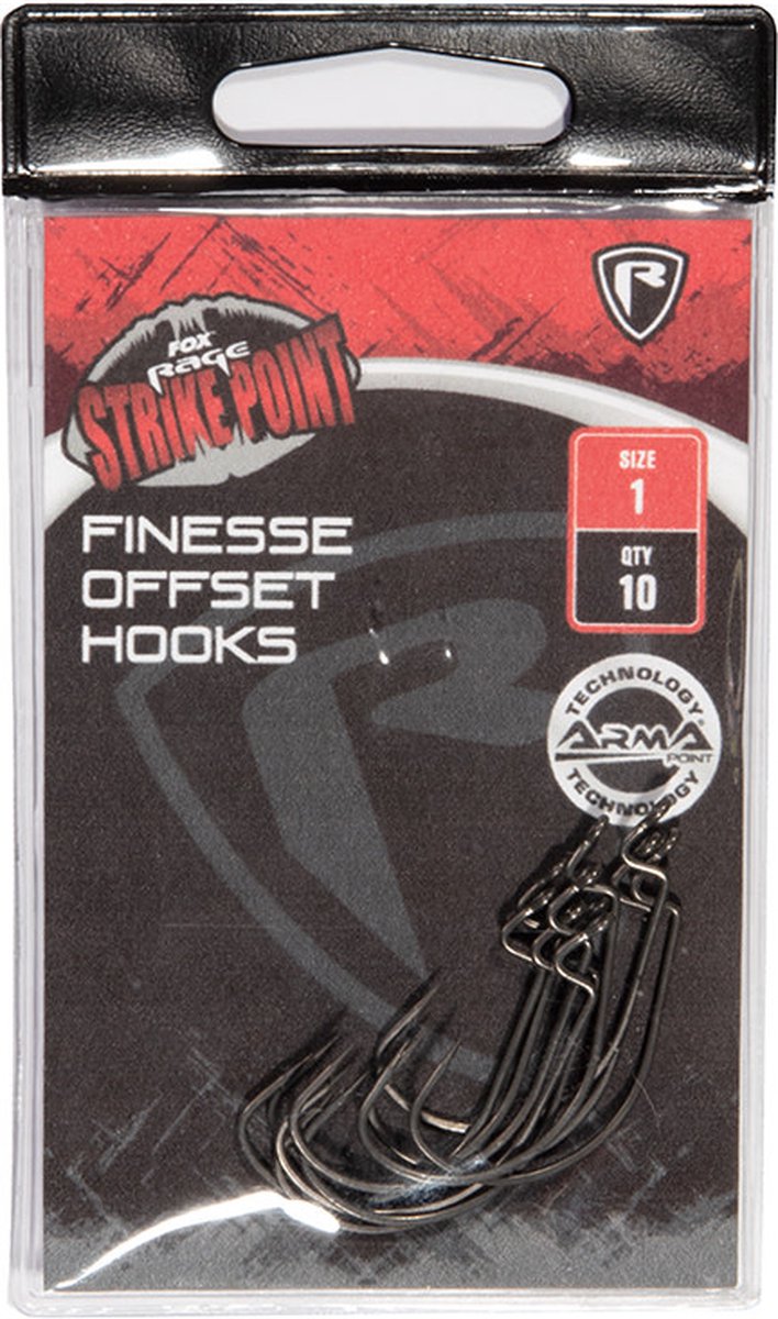 Fox Rage Strike Point Finesse Offset Hooks (10 pcs) - Maat : haak 2