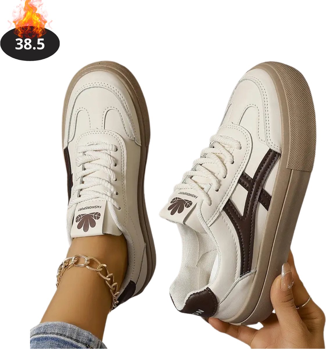 Livano Schoenen Dames Sneakers Comfortabel Casual Volwassen Bruin