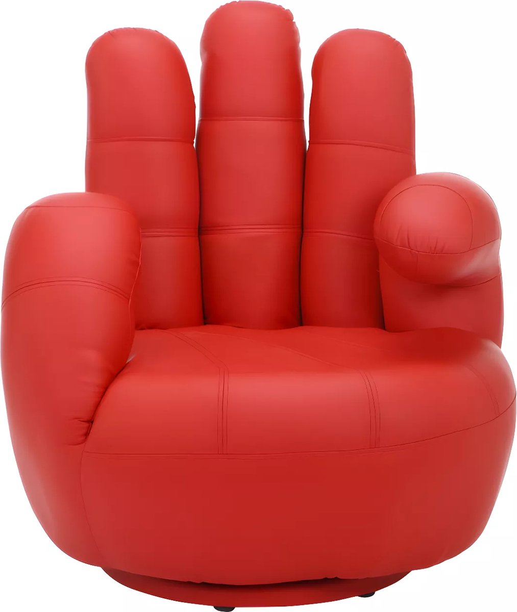 Vente-unique Draaiende fauteuil CATCHY van kunstleer - rood