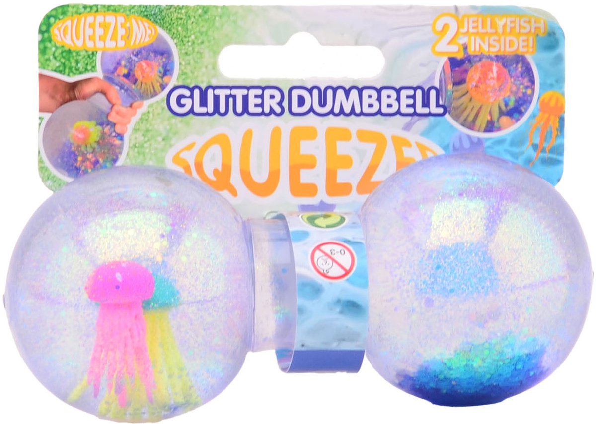 Johntoy Glitter squeeze dumbell met kwal