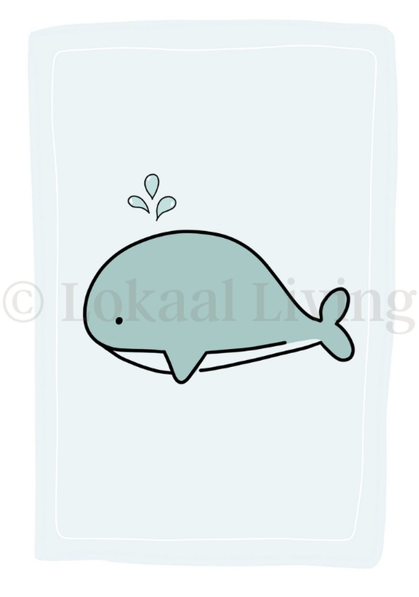 Lokaal Living - a4 poster - walvis - dier - onder water