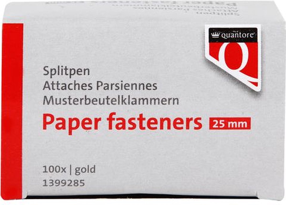 Splitpen Quantore 25mm 100 stuks goud | 20 stuks