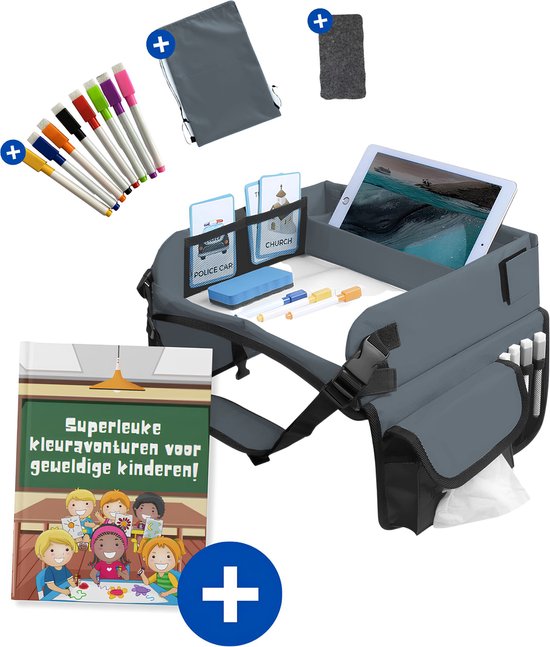 Organizer Voor De Achterbank, Made In Europe, Auto-organizer Met Veel Vakken En Microvezeldoek Kinderopbergdoos Voor Autostoel En Bijrijdersstoel