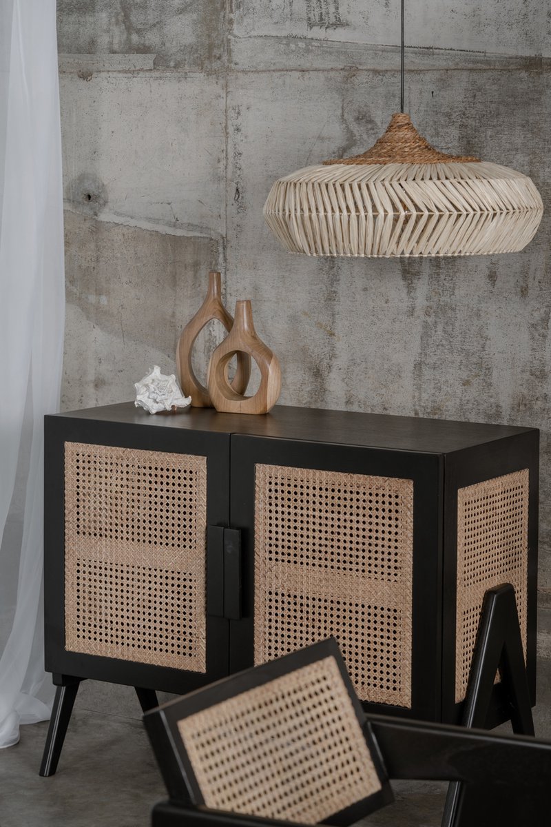 Middelgrote organische hanglamp - sfeervolle uitstraling - rond - sisal hanglamp- traditioneel handgemaakt - premium kwaliteit - diameter 60 cm