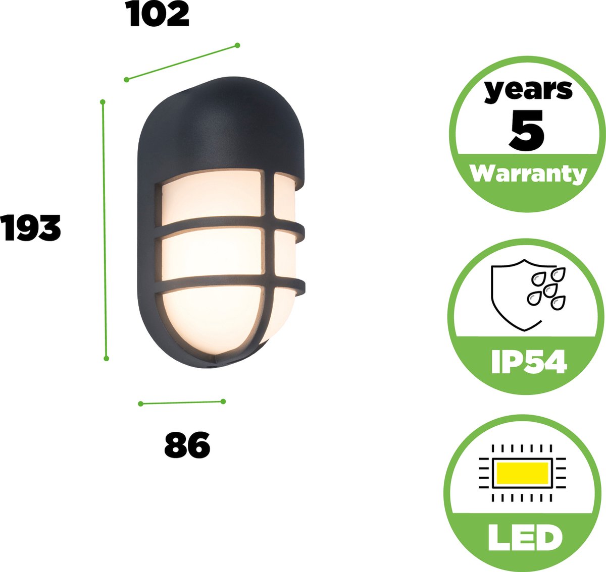 Lutec Bullo - LED wandlamp voor buiten - Premium aluminium