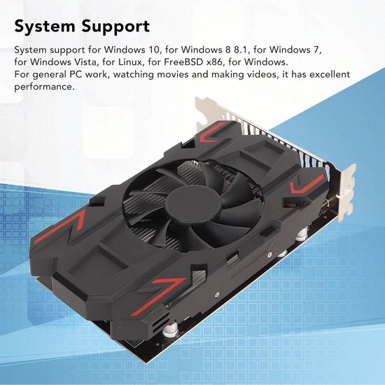 GT610 1GB DDR3 64-bit Grafische Kaart, Discrete Gaming-videokaart met GT610 1GB DDR3 64-bit Grafische Kaart, Discrete Gaming-videokaart met