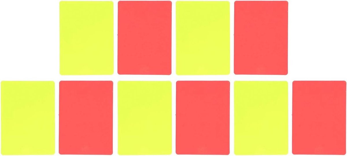 Voetbalscheidsrechterkaarten - Rode en gele kaart - Voetbal waarschuwing en uitwerpkaarten - Sportartikelen - 5 stuks .