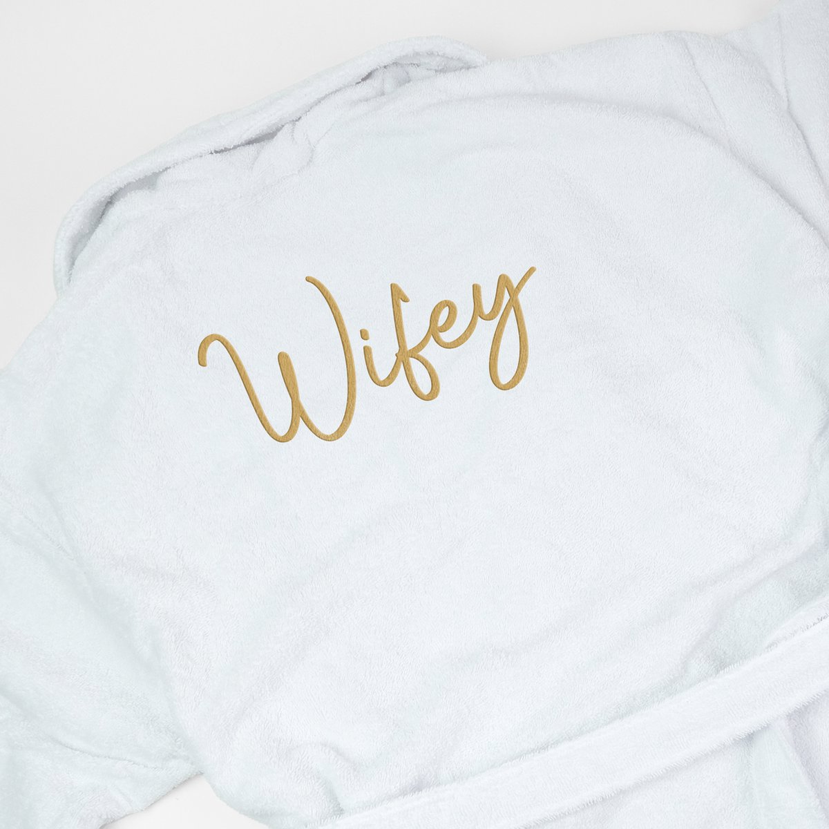 Badjas - HOGE KWALITEIT- WIFEY - badmantel - badjas vrouw - badjas dames - badstof - 100% katoen - huwelijk - trouw - cadeau - kado - moederdag - verjaardag - pensioen - Kerst - maat L/XL