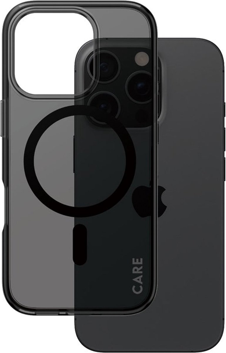 CARE by PanzerGlass Flagship Case Smokey Urban Combat w. - Zwart MagSafe iPhone 16 Pro