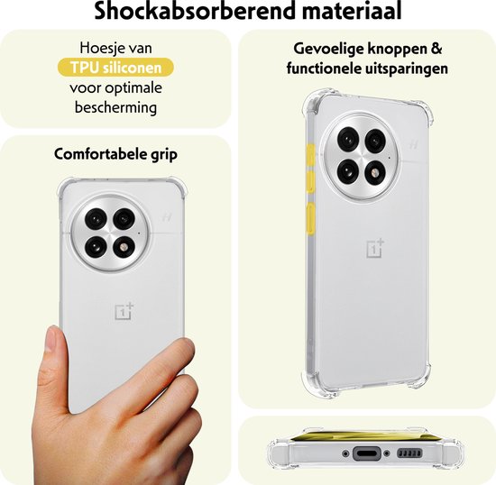 Coque pour OnePlus 13 Coque Antichoc Siliconen avec Film de Protection d'écran - Coque pour OnePlus 13 Coque Siliconen - Transparent