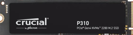 Crucial P310 2TB - SSD M.2 2280 - PCI Express 4.0 x4 - 2 TB - NVMe - 440TB - zwart