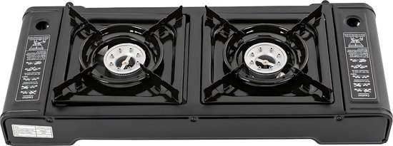 Camping Kookstel - Kooktoestel - Kampeer kookstel - Gasstel - Gaspit - Kookplaat - Elektronische ontsteking - 2 Pits