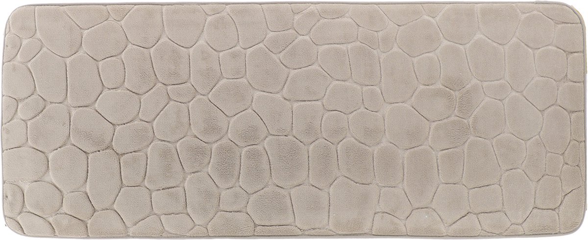 Tendance Badmat Pebble - Memory Foam - extra lang - taupe - 45 x 120 cm - antislip - badkamer