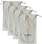 Lot De 3 Sacs à Pain En Lin Naturel - 30x40 Cm, Cordon De Serrage - Réutilisables, Pour Pain, Fruits, Légumes, Rangement