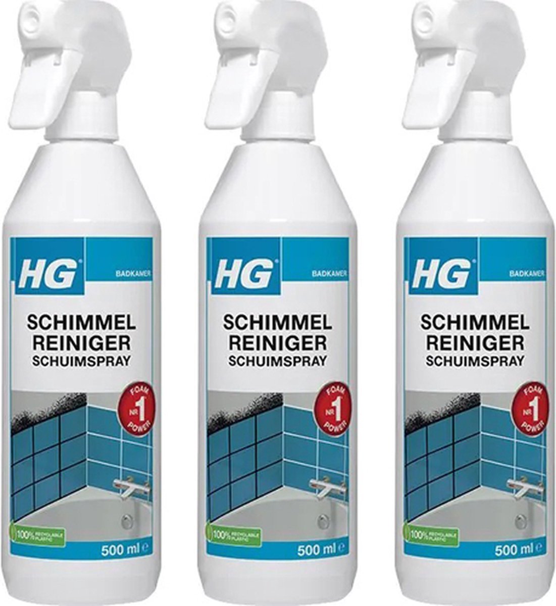Goedkoopste HG schimmelreiniger schuimspray - 3 Stuks Gratis KD Spons