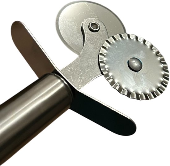 NBH - Coupe-pâte double inox - Coupe-pâtes - Coupe-raviolis - Roue - Lisse et Dentelée