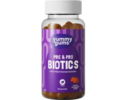 Yummygums • Pre- & Probiotica gummies • bevordert de spijsvertering • Suikerarm • 60 gummies