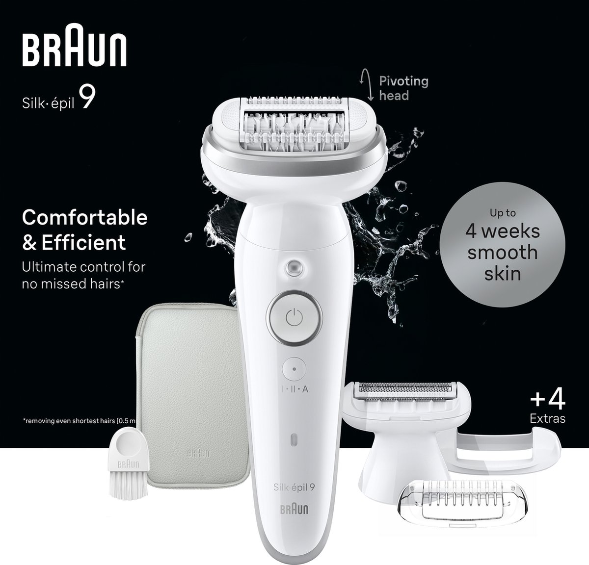 Bol.com Braun Silk·épil 9 - Epilator met Ladyshave opzetstuk - type 9-041 - Wit/Zilver aanbieding
