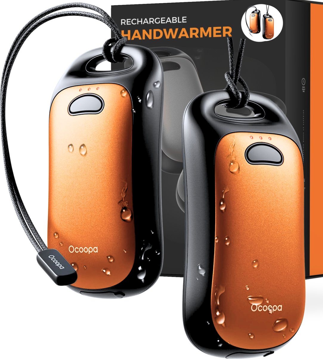 Goedkoopste 0coopa Oplaadbare Handwarmers – Tweedelig Magnetisch Ontwerp - Maximale Gebruiksduur - 2 4-8 uur Warmte – 3 Warmteniveaus (37-52C°) – 6.000 mAh (2 3.000) - Raynaud - Wintersport - Golf